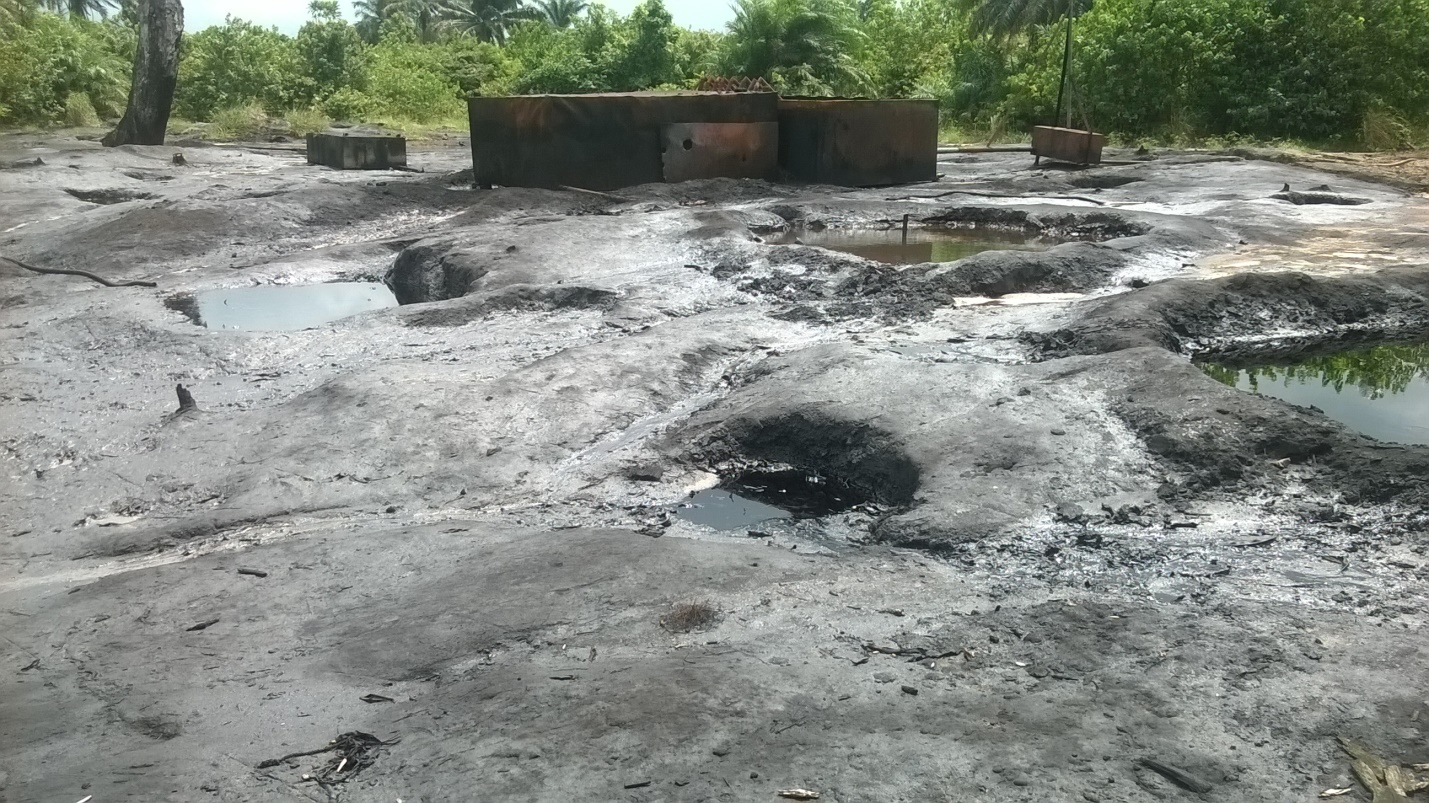 Scorched earth from artisanal crude oil refineries near Bodo